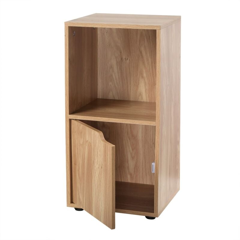 Etagère Verticale 2 Cases avec 1 Porte Casâme Bois 