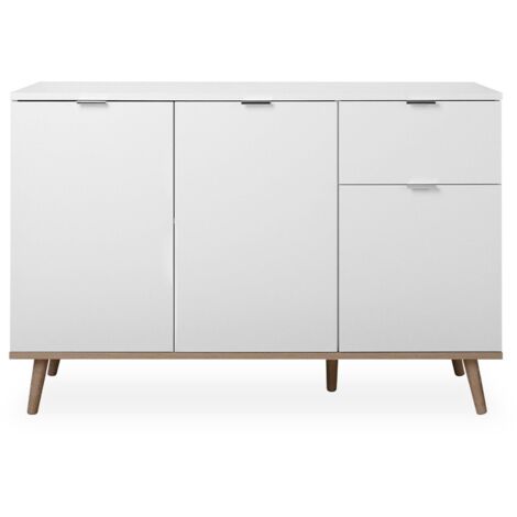 CALICOSY - Buffet 3 Portes 2 Étagères 1 Tiroir L120 cm - COPENHAGUE (1/5)