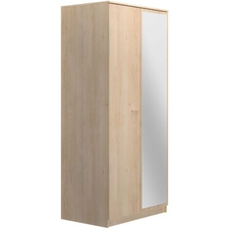 CALICOSY - Armoire 2 portes 1 miroir L91cm Tulle