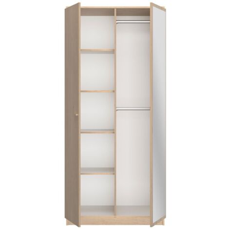 CALICOSY - Armoire 2 portes 1 miroir L91cm Tulle