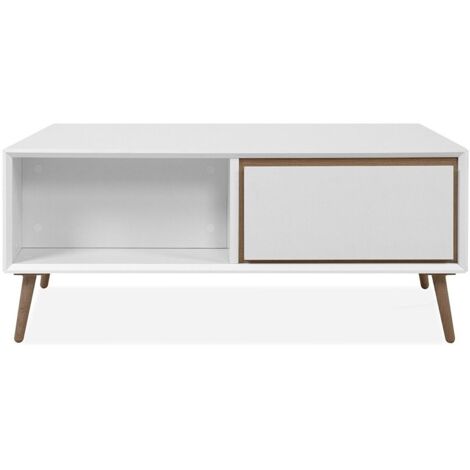 CALICOSY - Table Basse 2 Tiroirs et Niches L94 cm - ARONA (1/5)