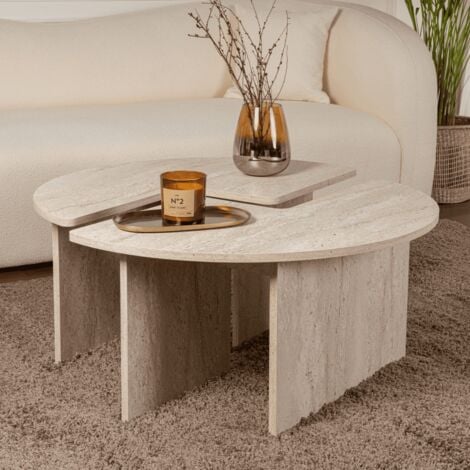 CALICOSY - Lot de 2 tables basses L90 cm - MOIRA