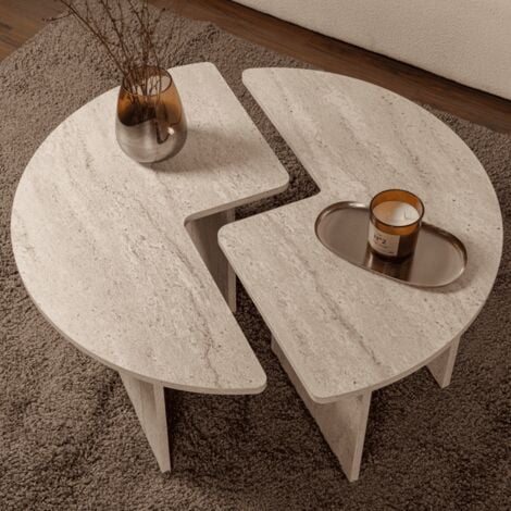 CALICOSY - Lot de 2 tables basses L90 cm - MOIRA