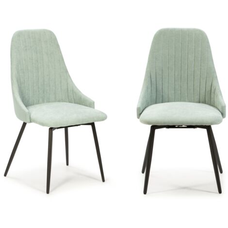 CALICOSY - Lot de 2 chaises pivotantes en tissu avec pieds en métal noir L50 cm - ELMA (1/5)
