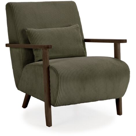 CALICOSY - Fauteuil en tissu avec pieds en bois L70 cm - BONNIE (1/5)