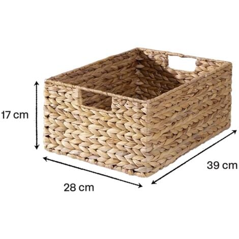 CALICOSY - Panier en jacinthe d'eau armature métal - hauteur 17 cm