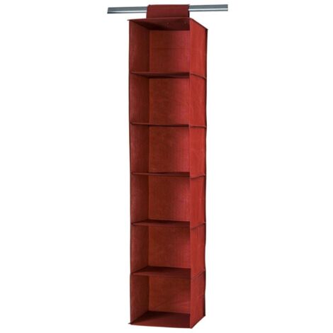 CALICOSY - Rack pour pull en tissu avec 6 cases coloris brique
