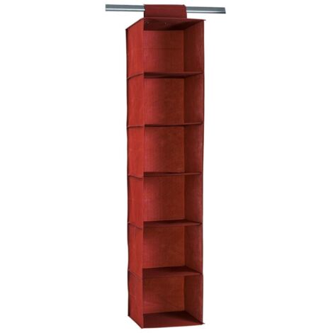 CALICOSY - Rack pour pull en tissu avec 6 cases coloris brique