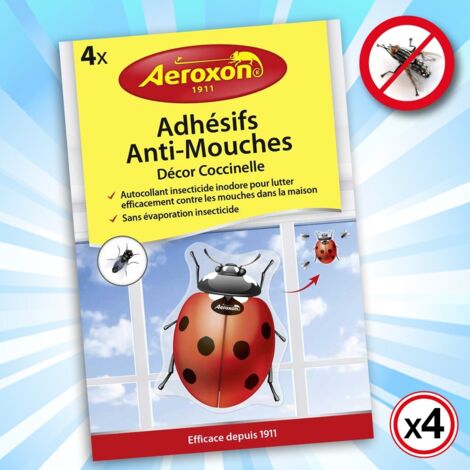 ASTUCEO - Lot de 4 adhésifs anti-mouches décor coccinelle (1/2)