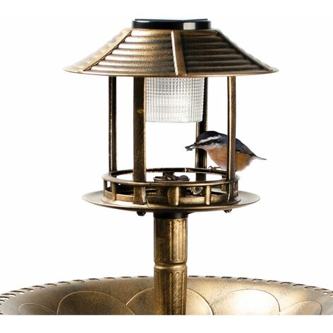 ASTUCEO - Fontaine oiseaux avec lampe solaire 4 en 1