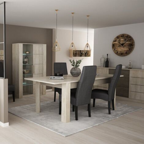 Table à Manger Rectangulaire Calicosy Ava - 180x90x77 Cm, Bois, Pour 4 à 6 Personnes