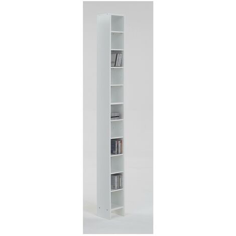 Calicosy – Etagère gain de place 11 niveaux – H185 cm – Panneau bois composite mélaminé – Couleur blanche – Dimensions compactes 18,9x16,2 cm