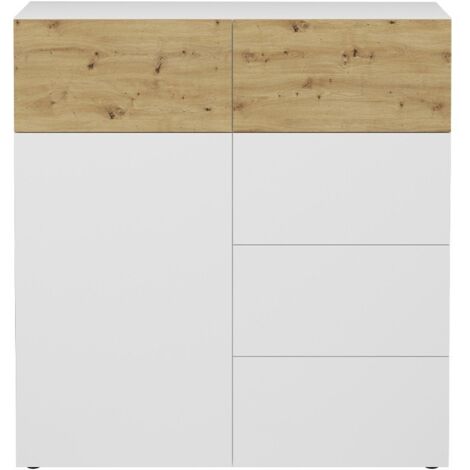 CALICOSY - Buffet 1 porte 5 tiroirs Belm 1 - L109 x H115 cm (1/3)