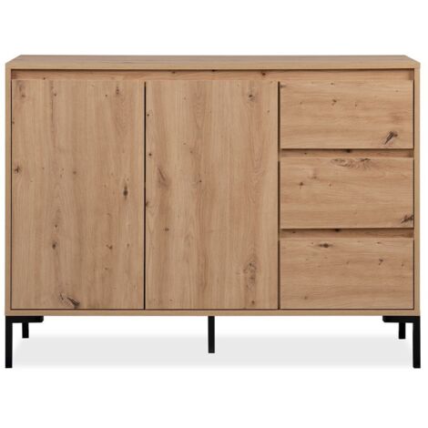 CALICOSY - Buffet 2 portes 3 tiroirs L120 cm PLOCK (1/5)