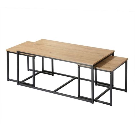 CALICOSY - Lot de 3 tables basses gigognes L100 cm - LENNY