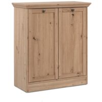 Calicosy – Buffet 2 portes 2 tablettes L80 cm – Poignées boutons métal vintage – MDF avec finitions mélamine – Dimensions 80x35x90 cm