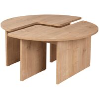 Calicosy – Lot de 2 tables basses Ø90 cm – Panneaux de particules mélaminés – Épaisseur 18 mm – Hauteur 41 cm pour salon élégant
