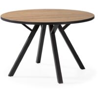 CALICOSY - Table ronde avec pieds en métal noir L120 cm - BENI
