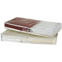 Calicosy – Housse de rangement en plastique 120x48x15 cm – Résistante à l'humidité et à la poussière – Pour draps et textiles saisonniers
