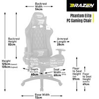 BraZen Phantom Elite PC Gaming Chair - Blue