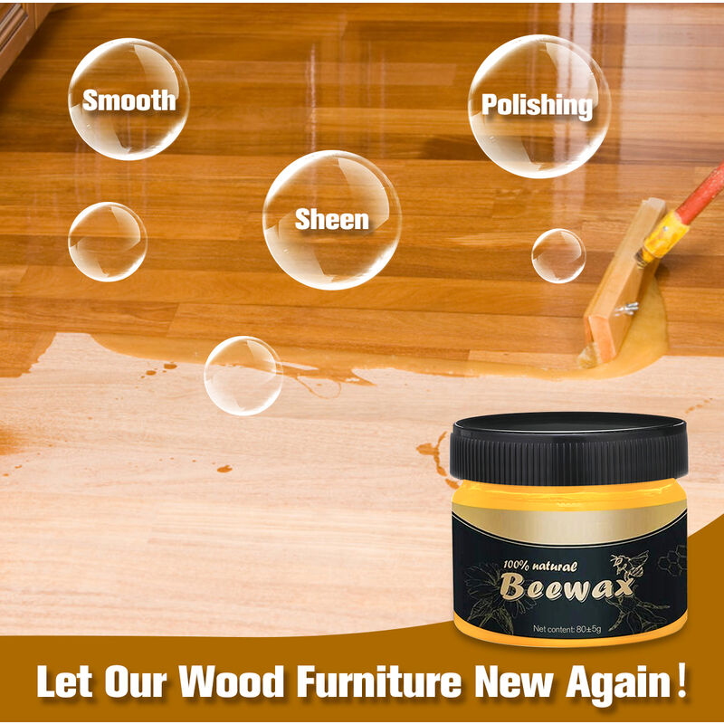Barniz de cera en pasta Cera de abeja natural Condimento de madera para  muebles y objetos 80g