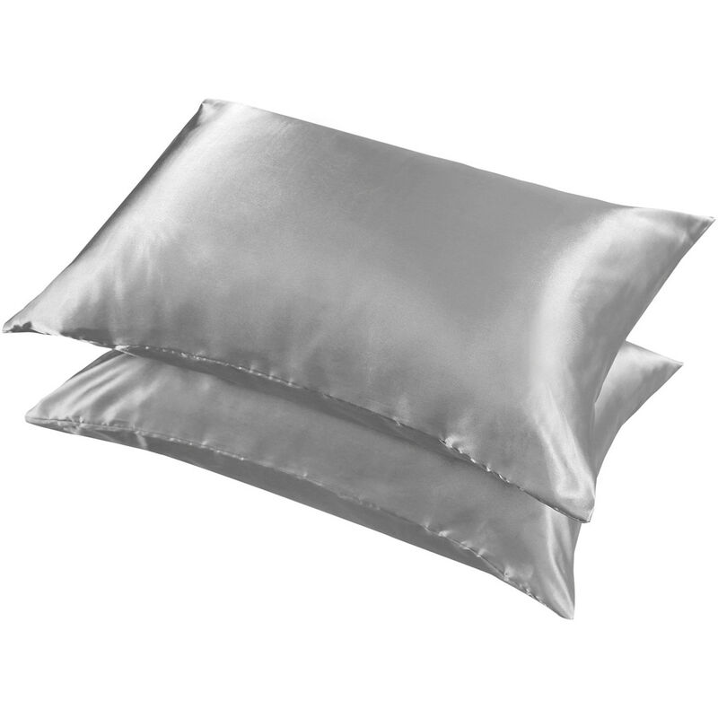 Funda de almohada 2pcs Funda de almohada Fibra de poliéster 51x102cm Gris claro LAVENTE