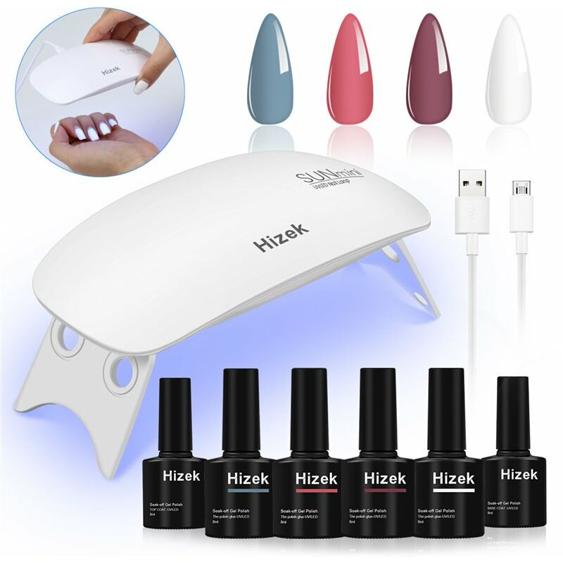 8 unids Secador de Uñas Portátil de Moda 6W USB UV Polaco Curado Lámpara LED Herramienta de Manicura Portátil