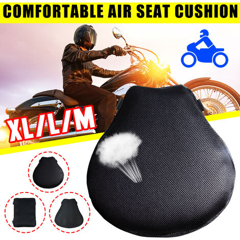 Cojín de asiento de motocicleta de tela de malla 3D, cubierta de
