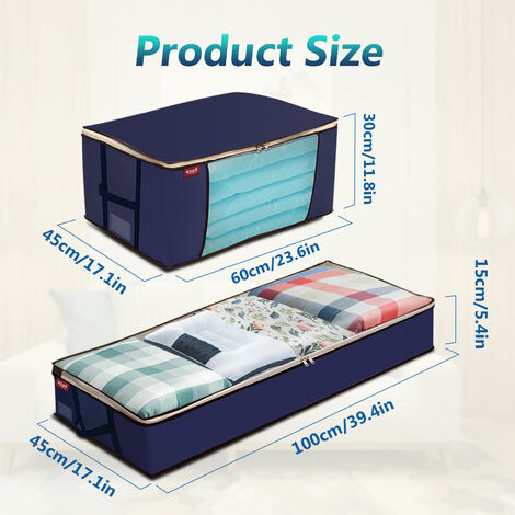Organizador de sábanas plegable con cremallera, paquete de 4 organizadores  de ropa de cama plegables para sábanas debajo de la cama, contenedor de