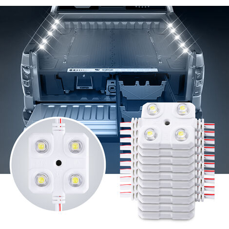 Barra de luz LED interior de 12 V, tira de luz LED de 48 LED con  interruptor, iluminación LED de 6500 K para automóvil, remolque, camión,  cama