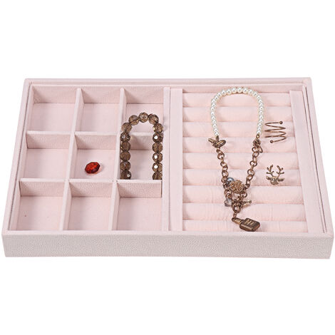 Vlando Joyero organizador con llave con llave, bandeja de joyería de 3  cajones para collares, aretes, anillos, soporte de almacenamiento, espejo  Full
