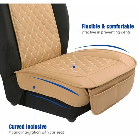 Funda de cuero PU de lujo para asiento de coche, cojín delantero, Protector  de alfombra, Universal