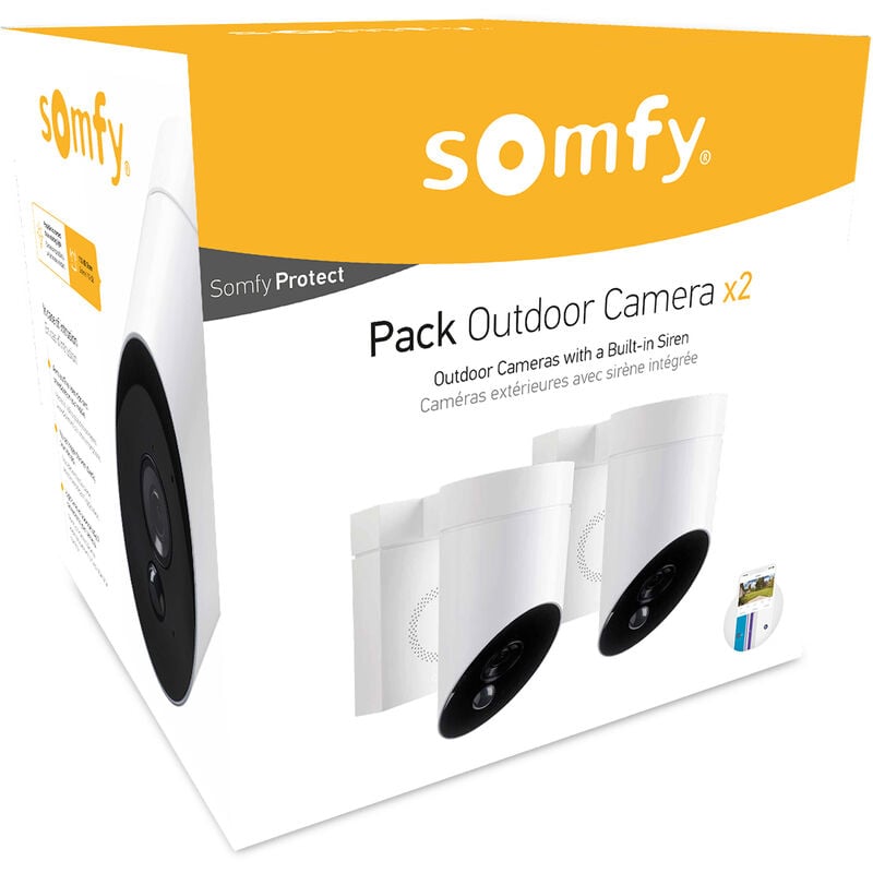 Caméra de surveillance extérieure SOMFY grise avec sirène intégrée -  2401563
