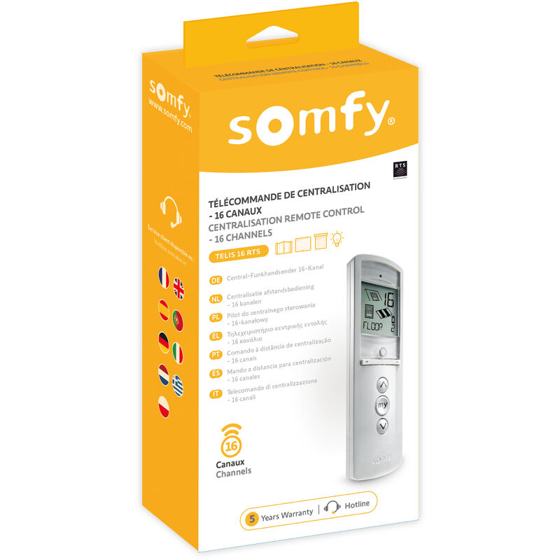 Somfy 1811020 - Telecommande Somfy Telis 16 Rts Pure - Volet roulant