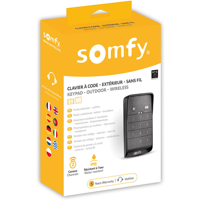 Clavier à code SOMFY RTS Remplacé par SO70917 - Télécommandes pour