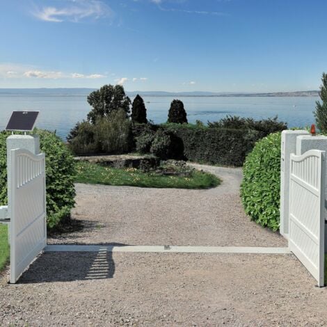 SOMFY 1246308 - Motorisation de portail battant à vérin SGS Essential Solaire - Pas de tranchée à prévoir - Autonome en énergie