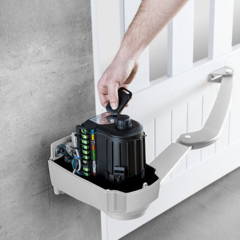 SOMFY 1246307 - Motorisation de portail battant à bras Lockyvia Essential Solaire - Pas de tranchée à prévoir - Autonome en énergie