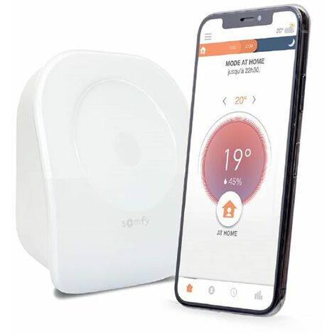 Somfy 1870774 - Thermostat connecté filaire V2 | Pour Chauffage ou Chaudière Individuelle | Contact Sec | Compatible Amazon Alexa, l'Assistant Google & Tahoma (switch)