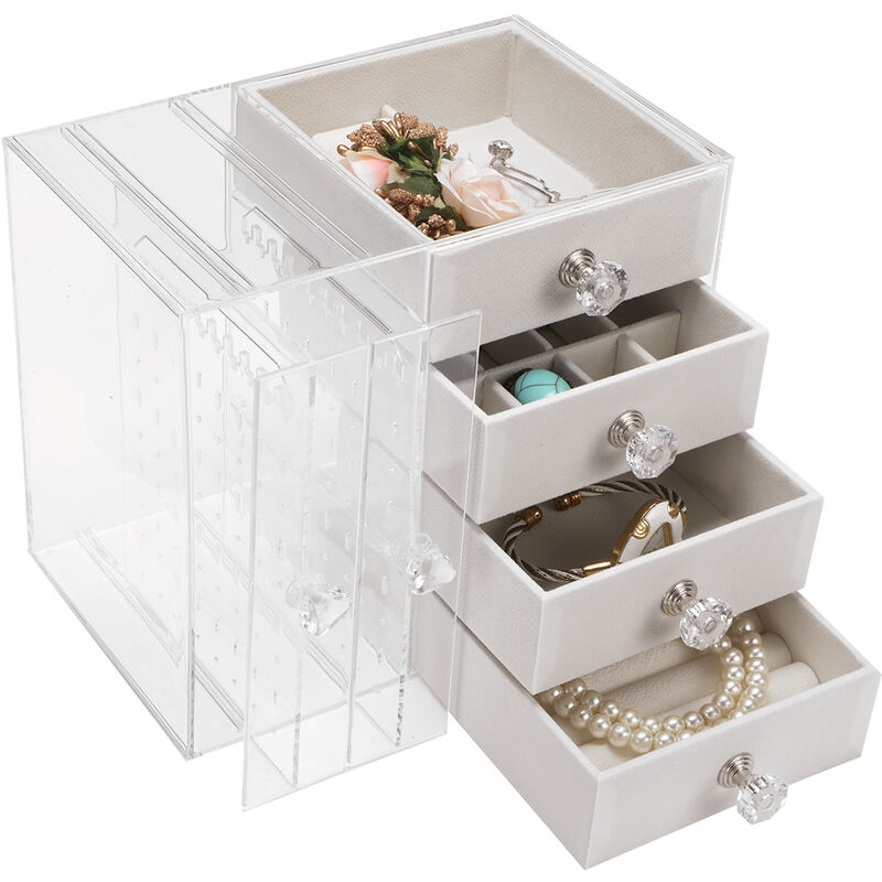 Portagioie Organizer Bracciale Anelli Collane Portaoggetti da tavolo  (beige) Coxolo LAVENTE