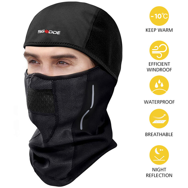 1pc Unisex Inverno Caldo Passamontagna Moto Maschera Per Il Viso Maschera  Da Sci Impermeabile Nero Copertura Integrale Collo Ghetta Maschera  Passamontagna Per Donne E Uomini