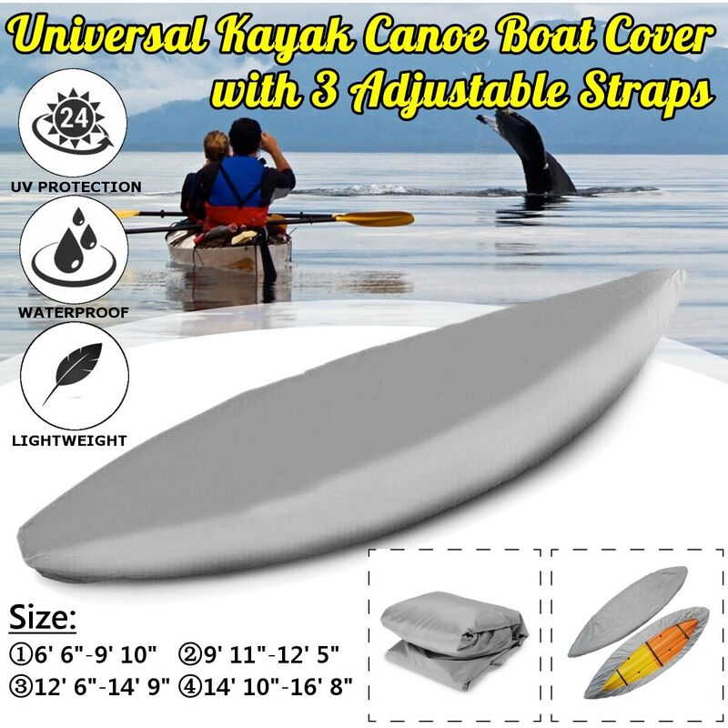 QWESHTU Copertura per Kayak Telo Copribarca Resistente ai Raggi UV e alle Intemperie Oxford per Protenzione Kayak