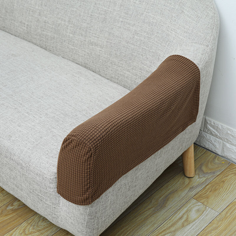 2X Coperture per divano e poltrona Copribraccia elasticizzata per poltrona  Bracciolo divano reclinabile Marrone chiaro