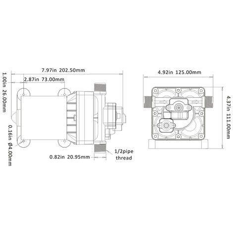 12V 11.3LPM/3.0GPM Pompa A Membrana Dell'acqua Marina 12V Elettrico  Autoadescante Yacht Barca