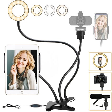 EGL-07 Clip-on Selfie Light Ring 3 Modalità di illuminazione con supporto  per telefono per
