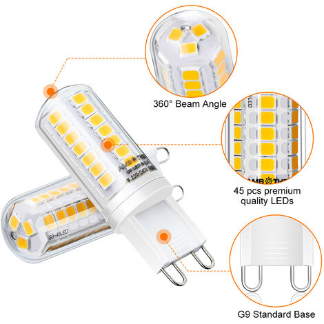 Set di 5 lampadine alogene a capsula LED G9 450 lm 3000K bianco caldo