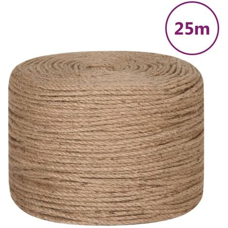Corde de jute 25 m de long 6 mm d'épaisseur