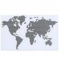 Bureau en verre avec motif de carte du monde