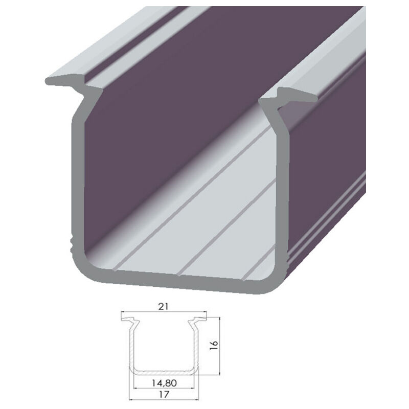 Perfíl Aluminio Tipo ECO P05 2,02M - Lacado Blanco