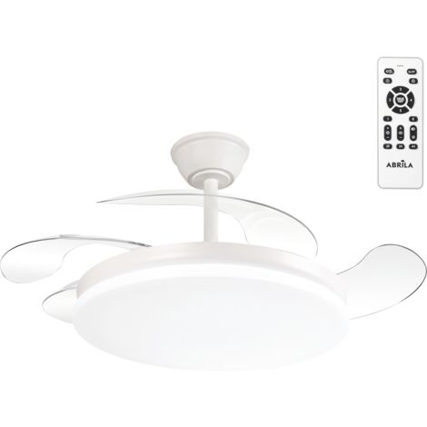 Ventilador de Techo LED 59W 6980LM CCT (Tonalidad Luz Regulable) DC Ultra Silencioso con Mando a Distancia y Palas Retráctiles V