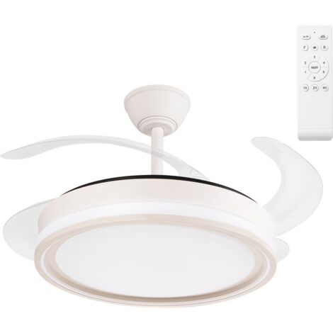 Ventilador de Techo LED 59W 5900LM CCT (Tonalidad Luz Regulable) DC Ultra Silencioso con Mando a Distancia Función Verano-Invier